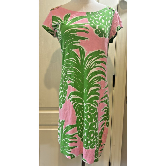 Lilly Pulitzer Dresses & Skirts - Lilly Pulitzer Loren Pink Pout Flamenco Pineapple Dress Size Medium Women